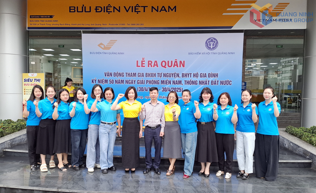 BHXH tỉnh và Bưu điện tỉnh phối hợp ra quân tuyên truyền BHXH tự nguyện, BHYT hộ gia đình tháng 4/2025.