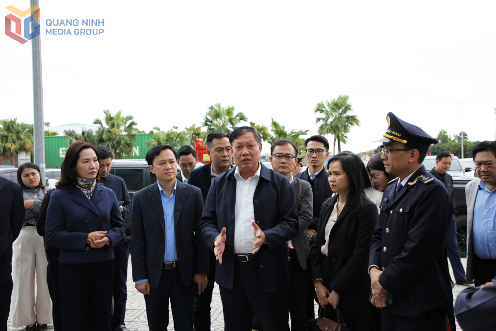 Đoàn công tác của Bộ Y tế Việt Nam do Đỗ Xuân Tuyên, Thứ trưởng Bộ Y tế làm Trưởng đoàn đã tới kiểm tra thực địa tại Cửa khẩu Bắc Luân II (phường Móng Cái 1).