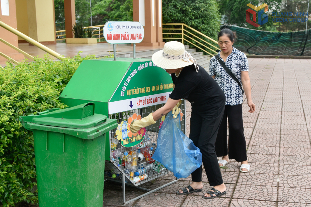 Mô hình “Ngôi nhà xanh” do Hội LHPN xã Tiên Yên triển khai để thu gom, tái chế vỏ lon, rác thải nhựa.