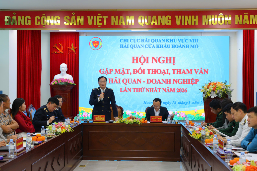 Hải quan Cửa khẩu Hoành Mô (Chi cục Hải quan Khu vực VIII) tổ chức Hội nghị gặp mặt, đối thoại, tham vấn hải quan - doanh nghiệp lần thứ I năm 2026.